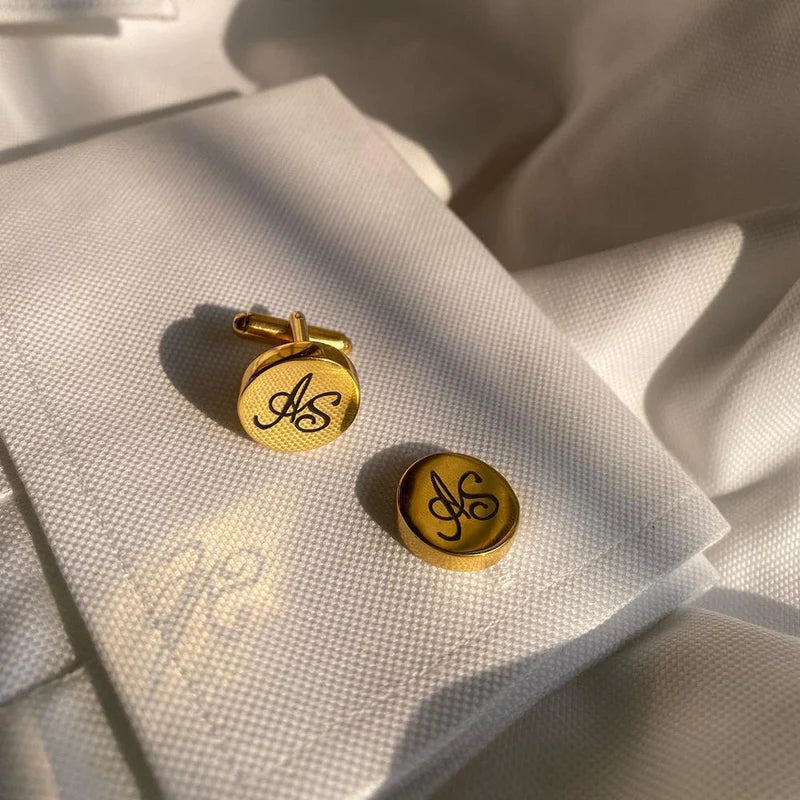 Engraved Round Cufflinks