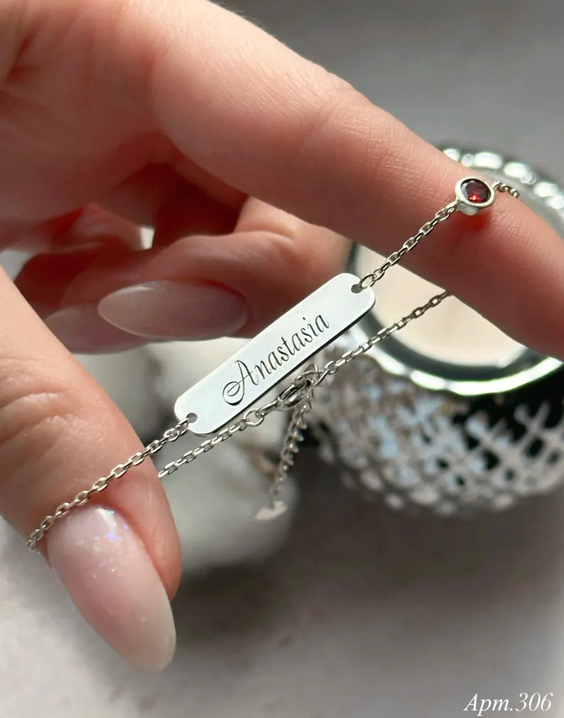 Silver Personalized Custom Name Bracelet For Women