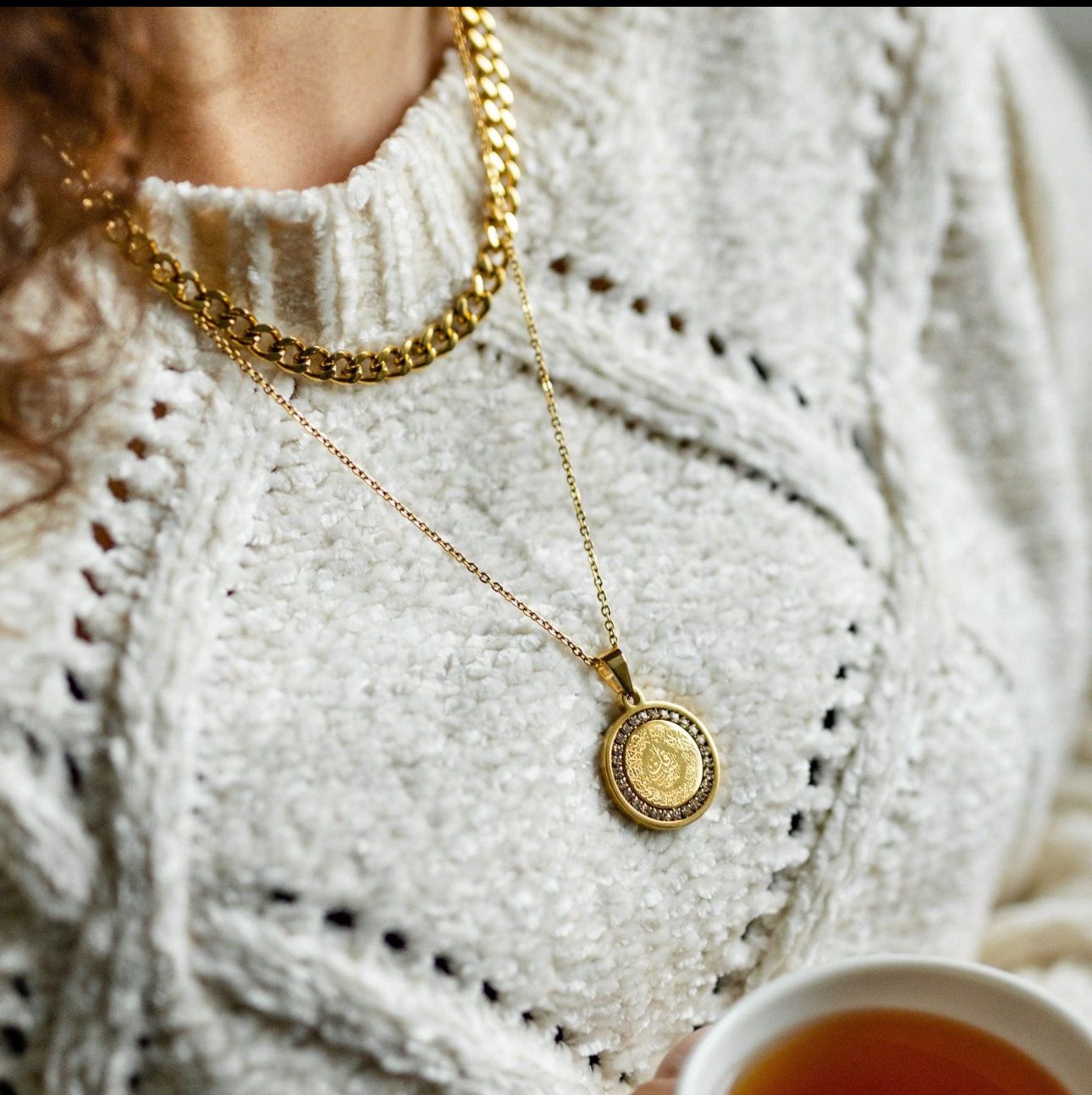 Surah Al Falaq Necklace With Ceramic Crystals
