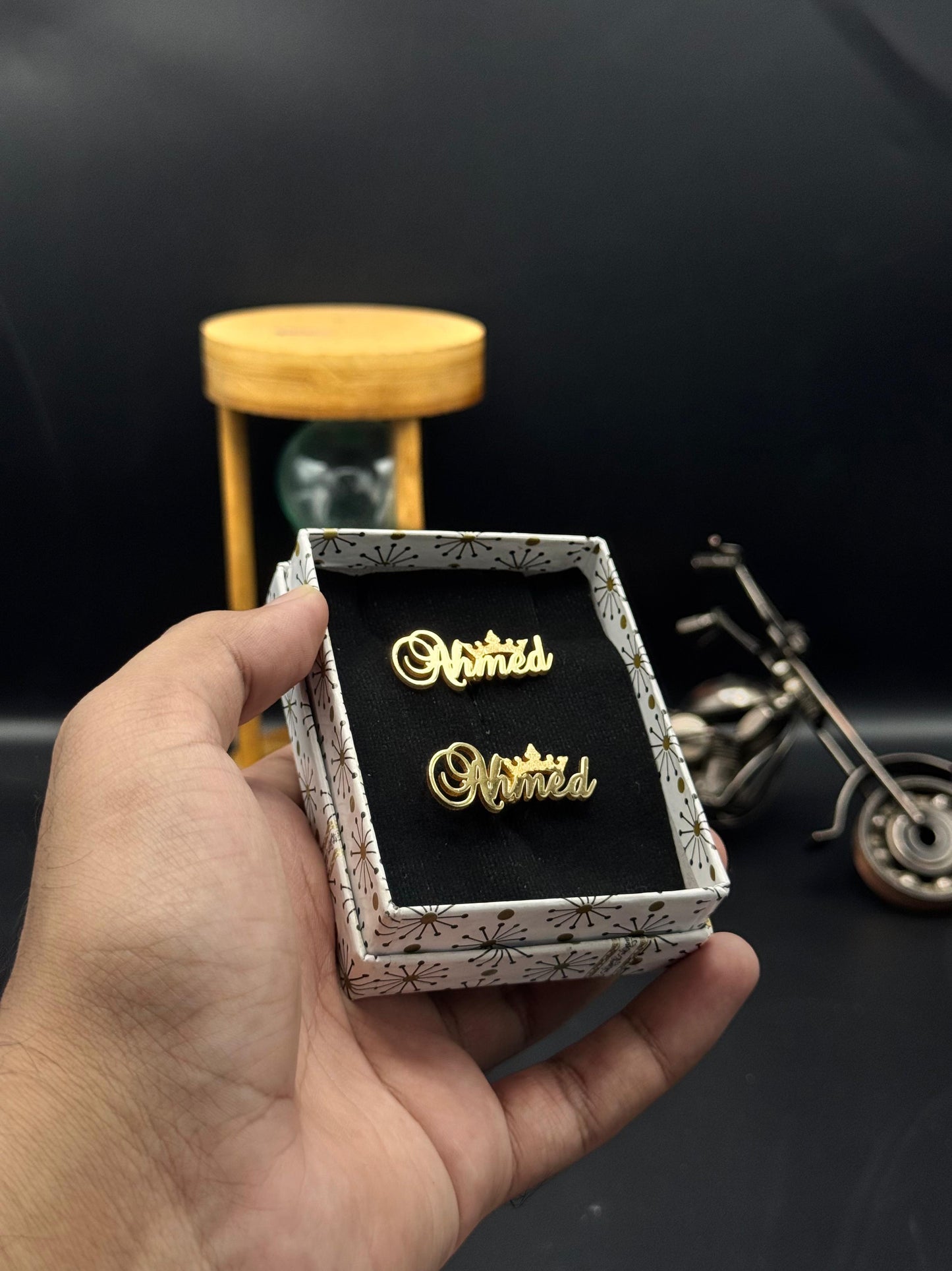 Customize Name Cufflinks With Crown