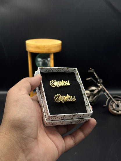 Customize Name Cufflinks With Crown
