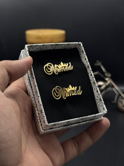 Customize Name Cufflinks With Crown