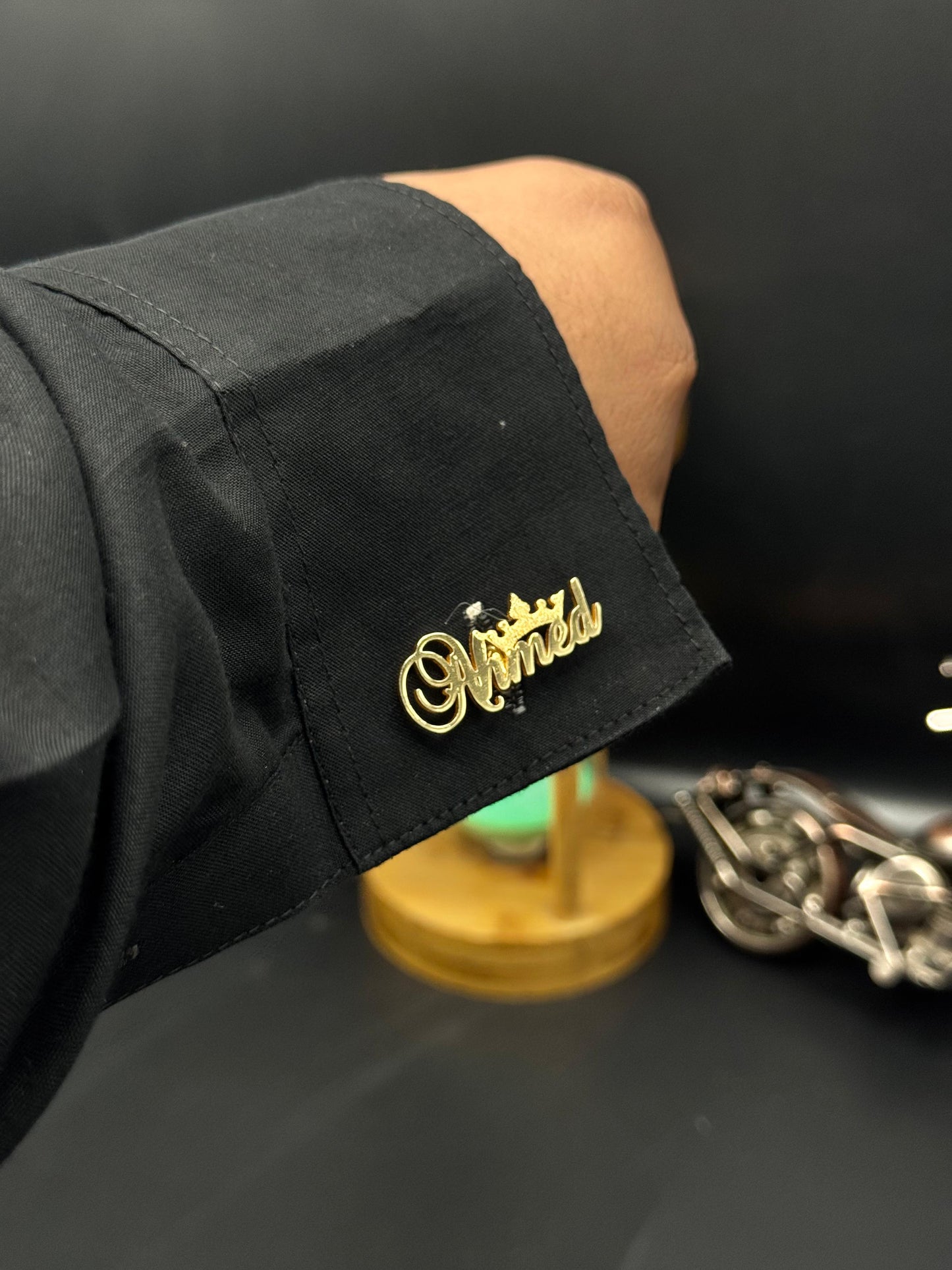 Customize Name Cufflinks With Crown