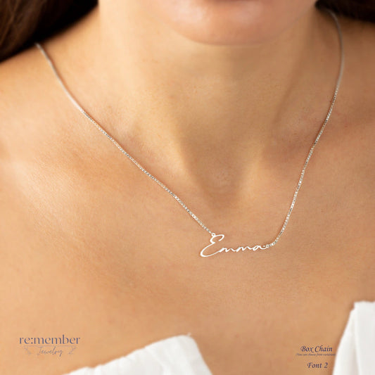 Sterling Silver Minimalist Name Necklace