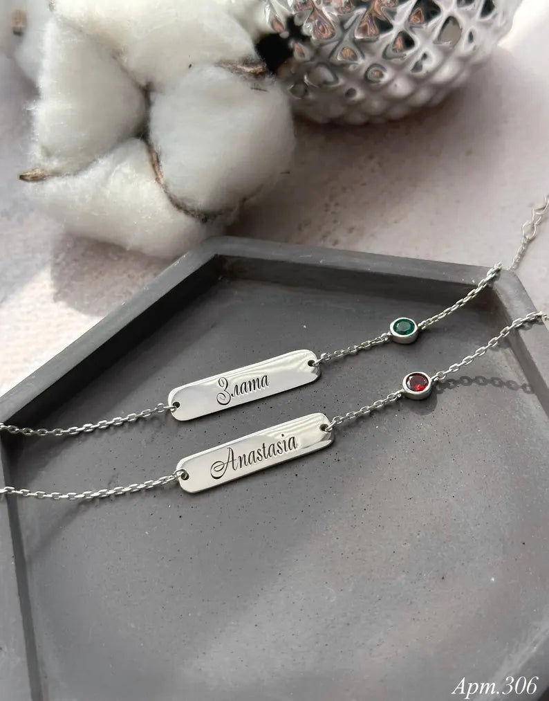 Silver Personalized Custom Name Bracelet For Women