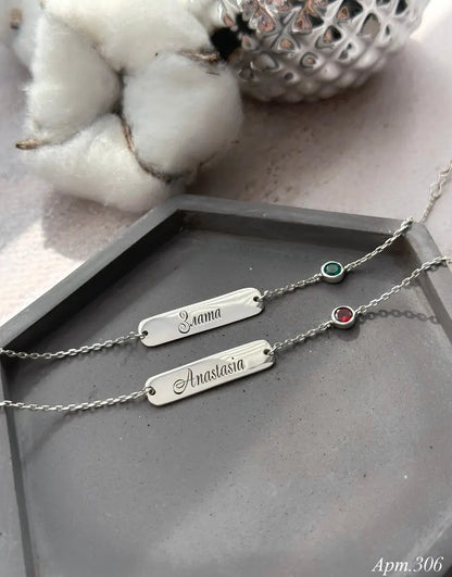 Silver Personalized Custom Name Bracelet For Women