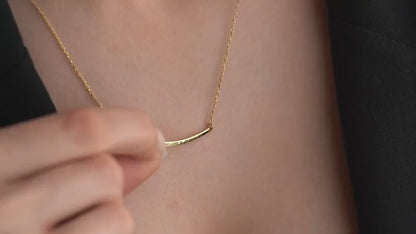 Dainty Curved Bar Necklace