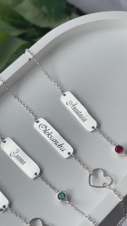 Silver Personalized Custom Name Bracelet For Women